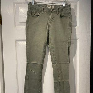 Bullhead Denim Army Green Mid Rise Skinny Jean 25